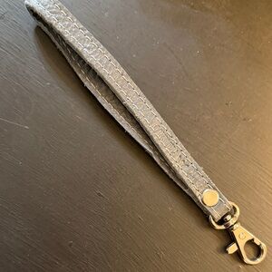 Consuela Blue Croc-Embossed Wristlet Strap